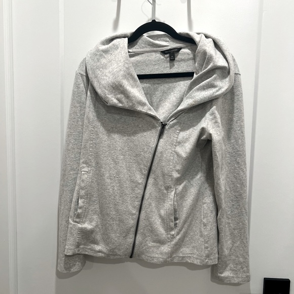 Banana republic grey marl zip up jacket - off center zip - Picture 1 of 5